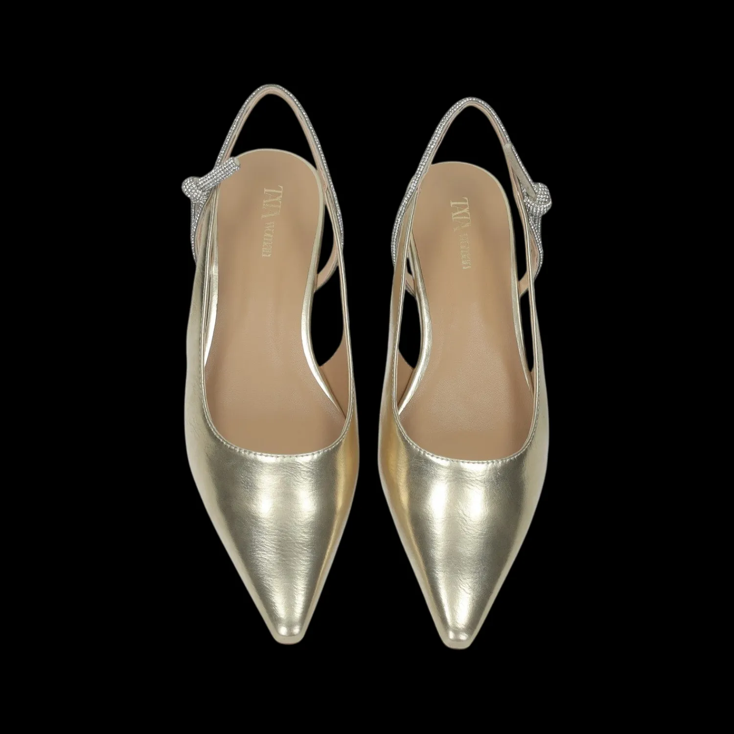 Tata Italia Ballerine con cinturino in strass.Tacco alto 2cm New