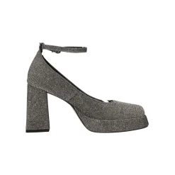 Tata Italia Décolleté glitterate. con punta squadrata e plateau. Made in Italy. Tacco alto 9cm Clearance