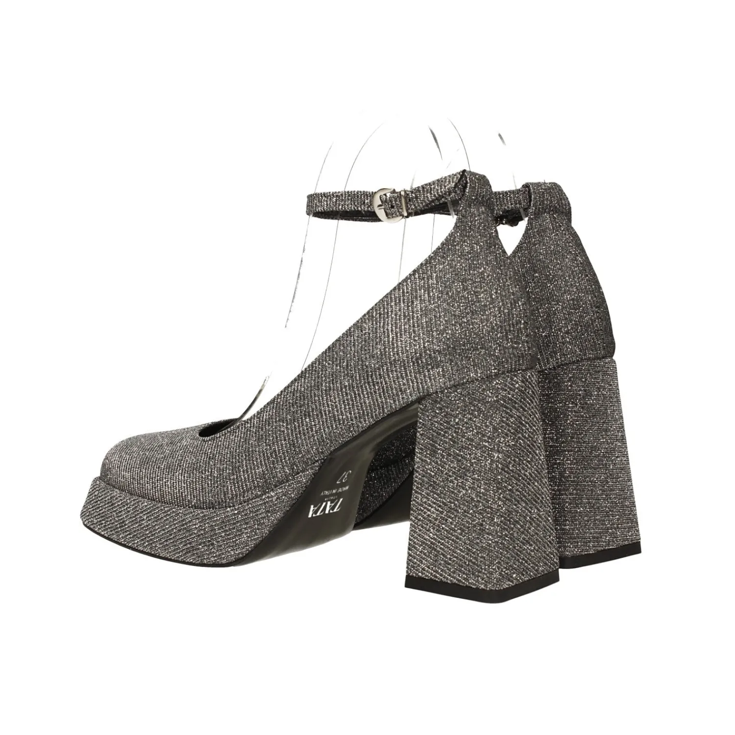 Tata Italia Décolleté glitterate. con punta squadrata e plateau. Made in Italy. Tacco alto 9cm Clearance