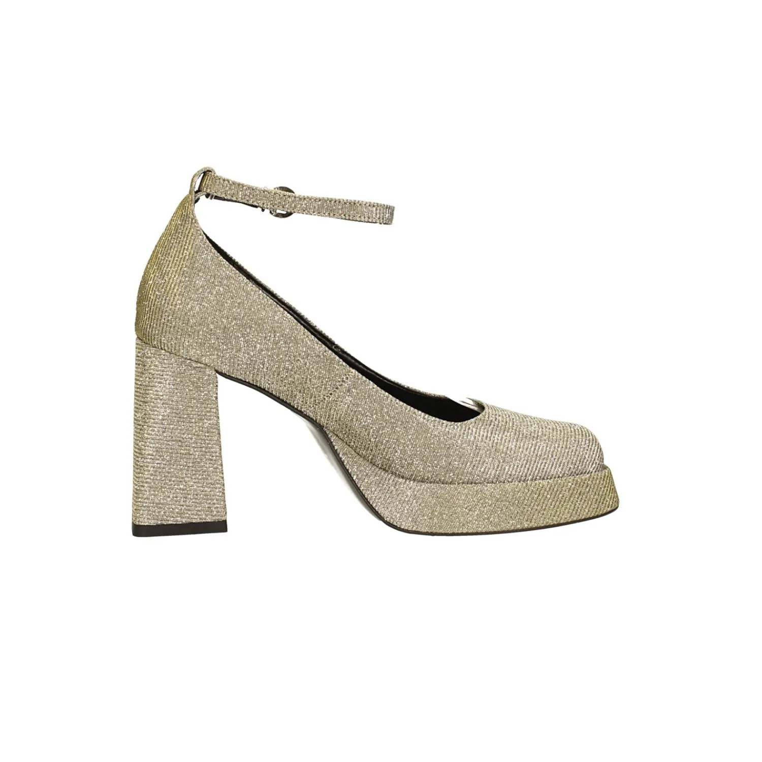 Tata Italia Décolleté glitterate. con punta squadrata e plateau. Made in Italy. Tacco alto 9cm Clearance