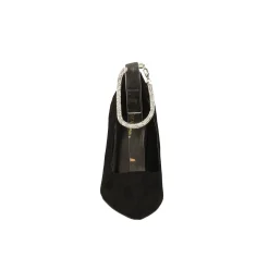 Tata Italia Décolleté in microfibra con cinturino ricoperto di strass. Tacco alto 9cm Nero Sale