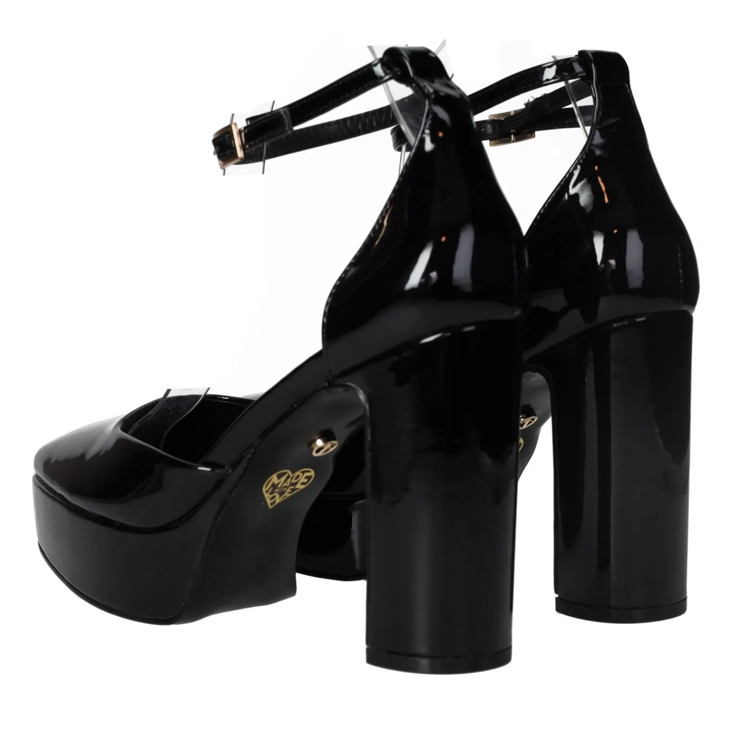 Tata Italia Décolleté in vernice con cinturino. Tacco alto 10.5 cm Nero New