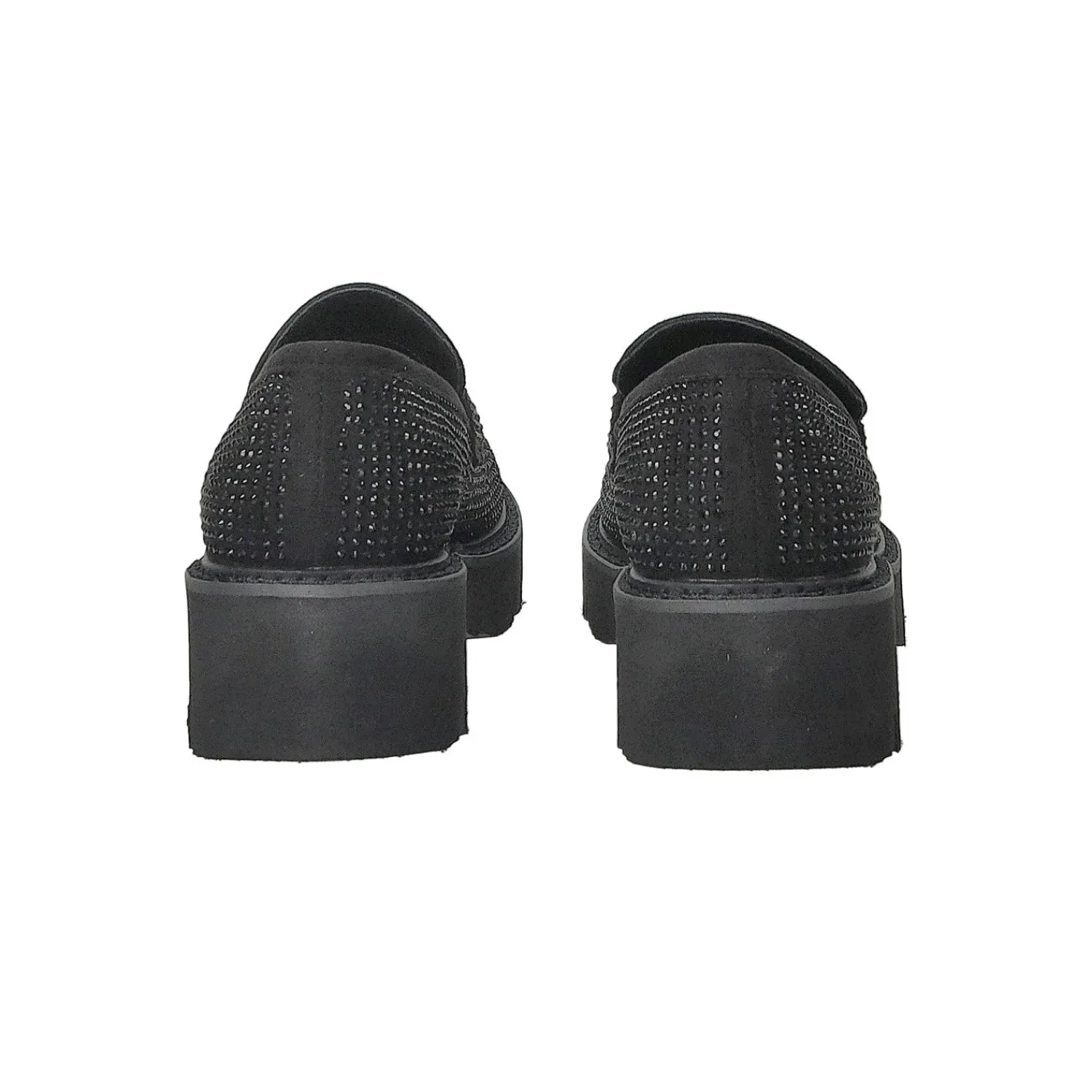 Tata Italia Mocassini con strass.Tacco alto 4cm Nero Hot