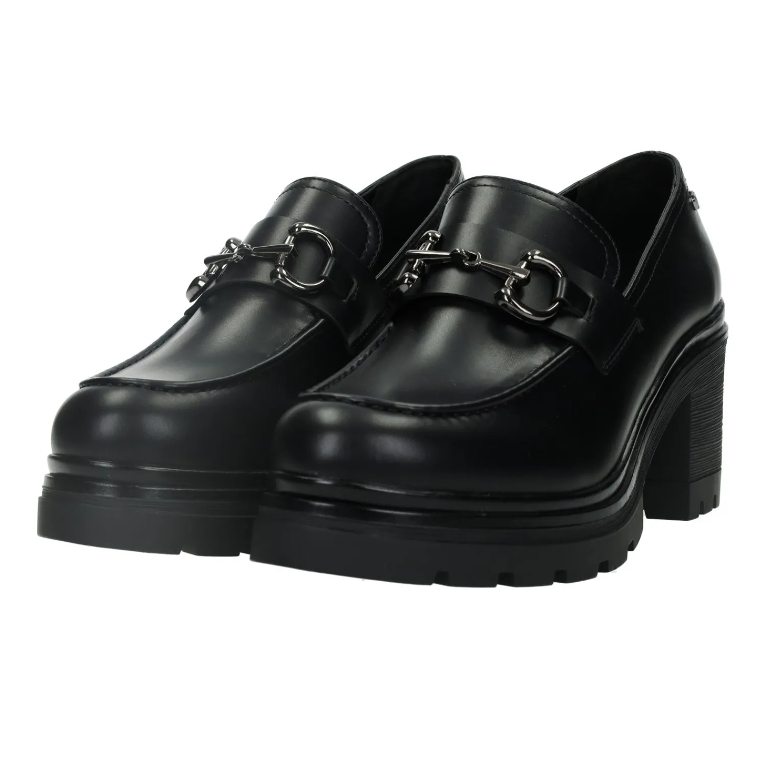 Tata Italia Mocassini donna con morsetto. Tacco alto 6 cm Nero Hot