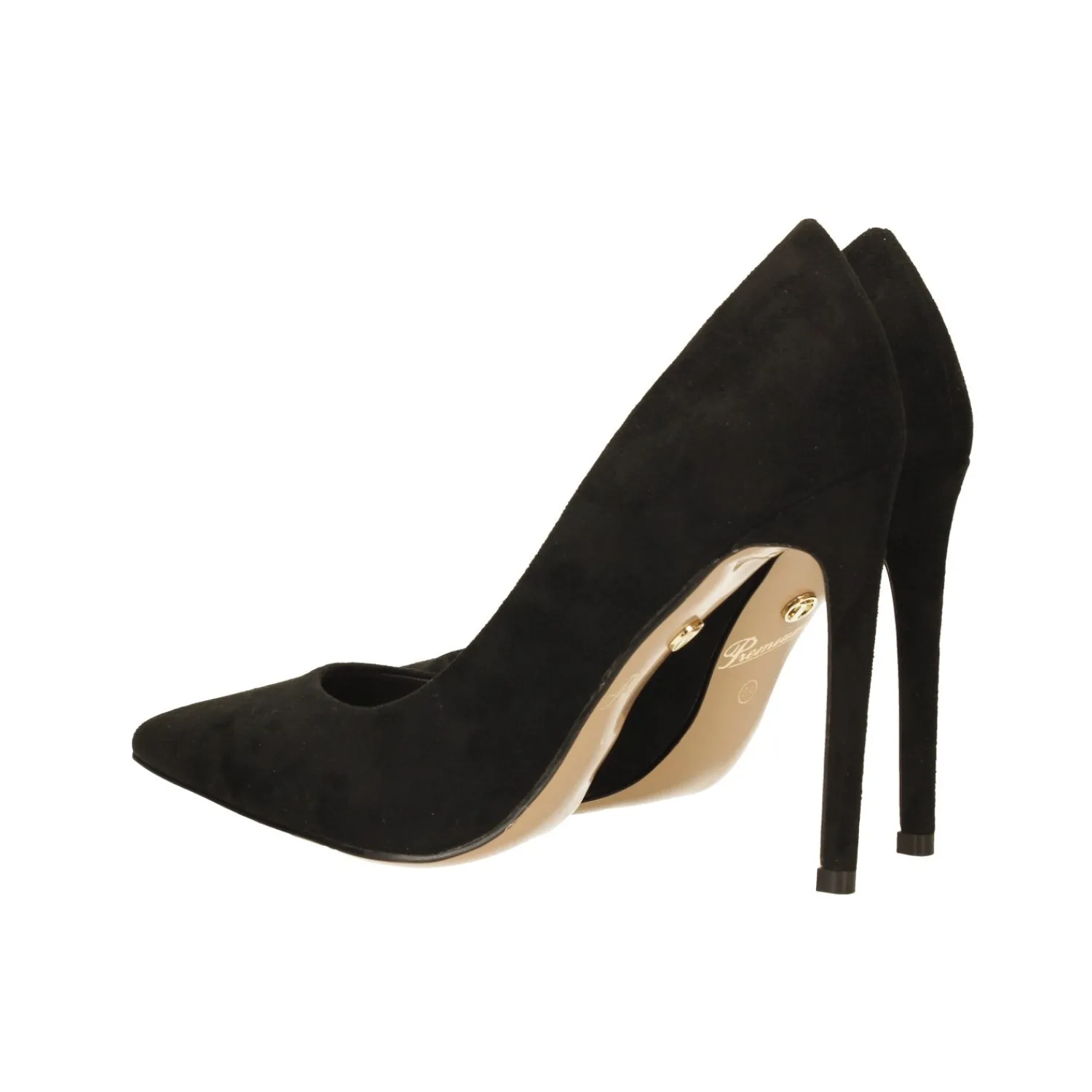 Tata Italia Pumps in microfibra con scollo tondo. Stiletto alto 11cm Nero Best