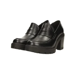 Tata Italia Pumps mocassino con tacco largo alto 7cm Nero