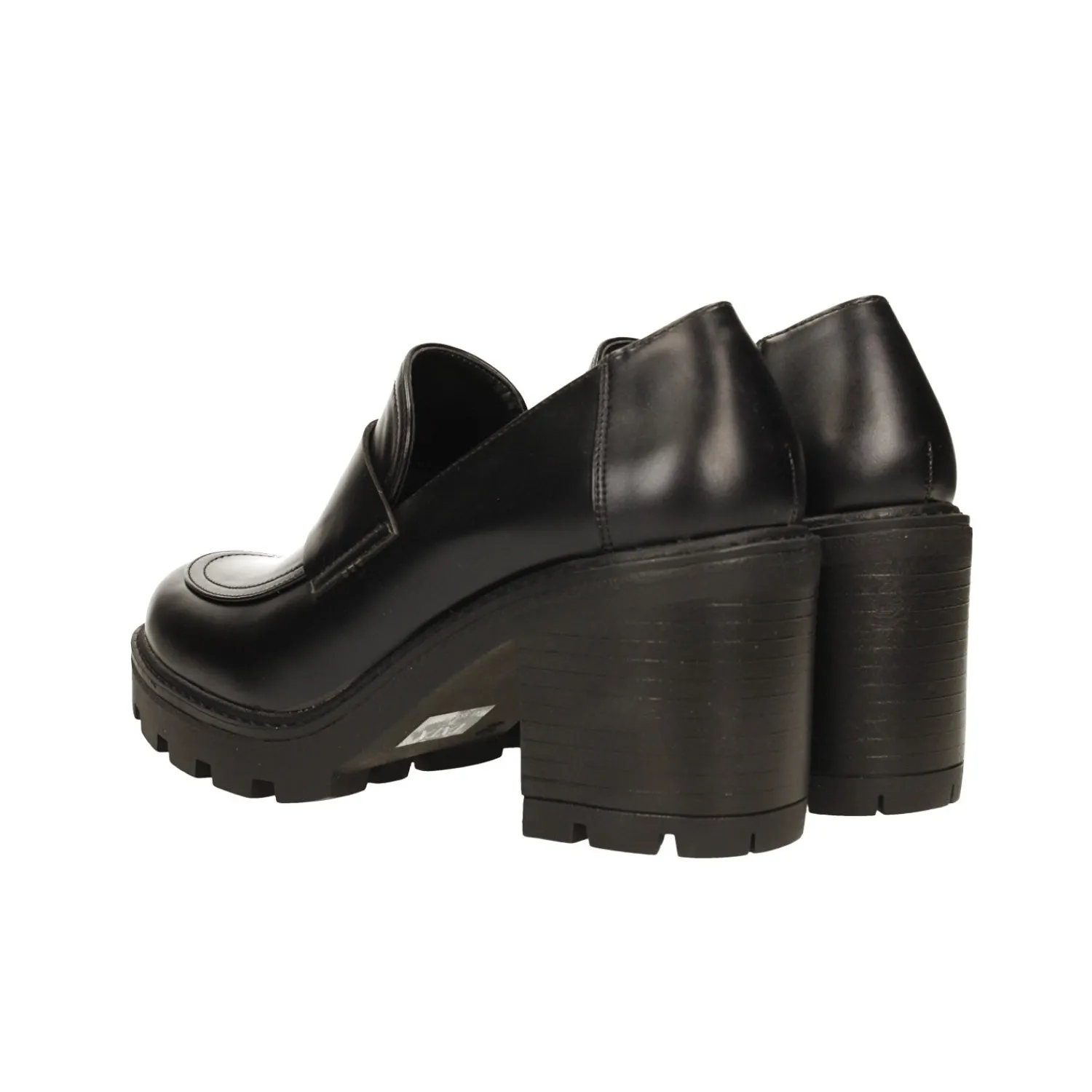 Tata Italia Pumps mocassino con tacco largo alto 7cm Nero