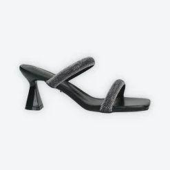 Tata Italia Sandali con due fasce e strass. Tacco alto 7cm Nero Best
