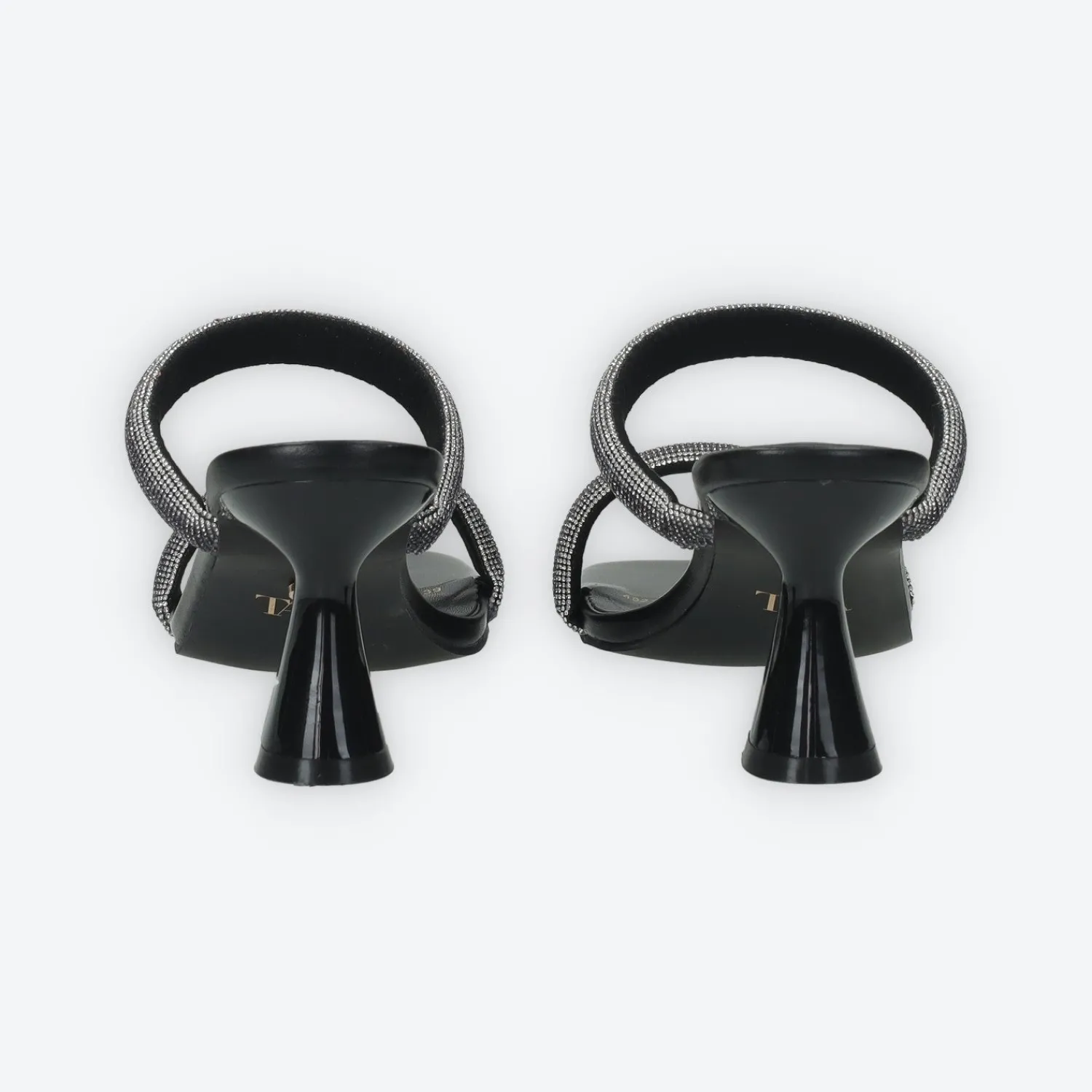 Tata Italia Sandali con due fasce e strass. Tacco alto 7cm Nero Best