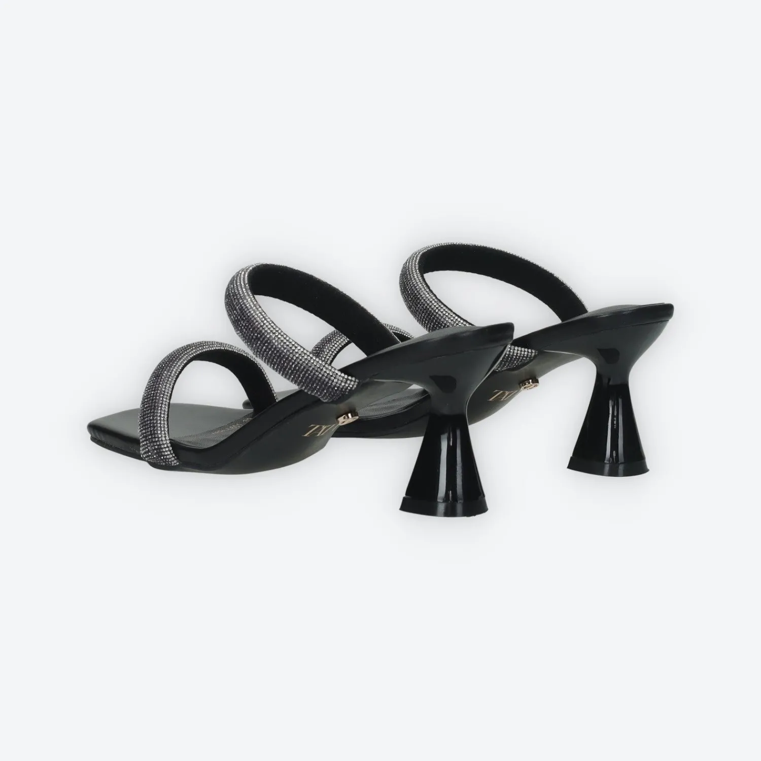 Tata Italia Sandali con due fasce e strass. Tacco alto 7cm Nero Best