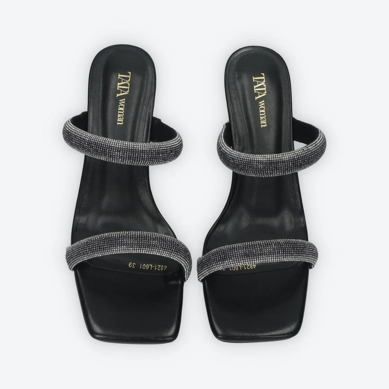 Tata Italia Sandali con due fasce e strass. Tacco alto 7cm Nero Best