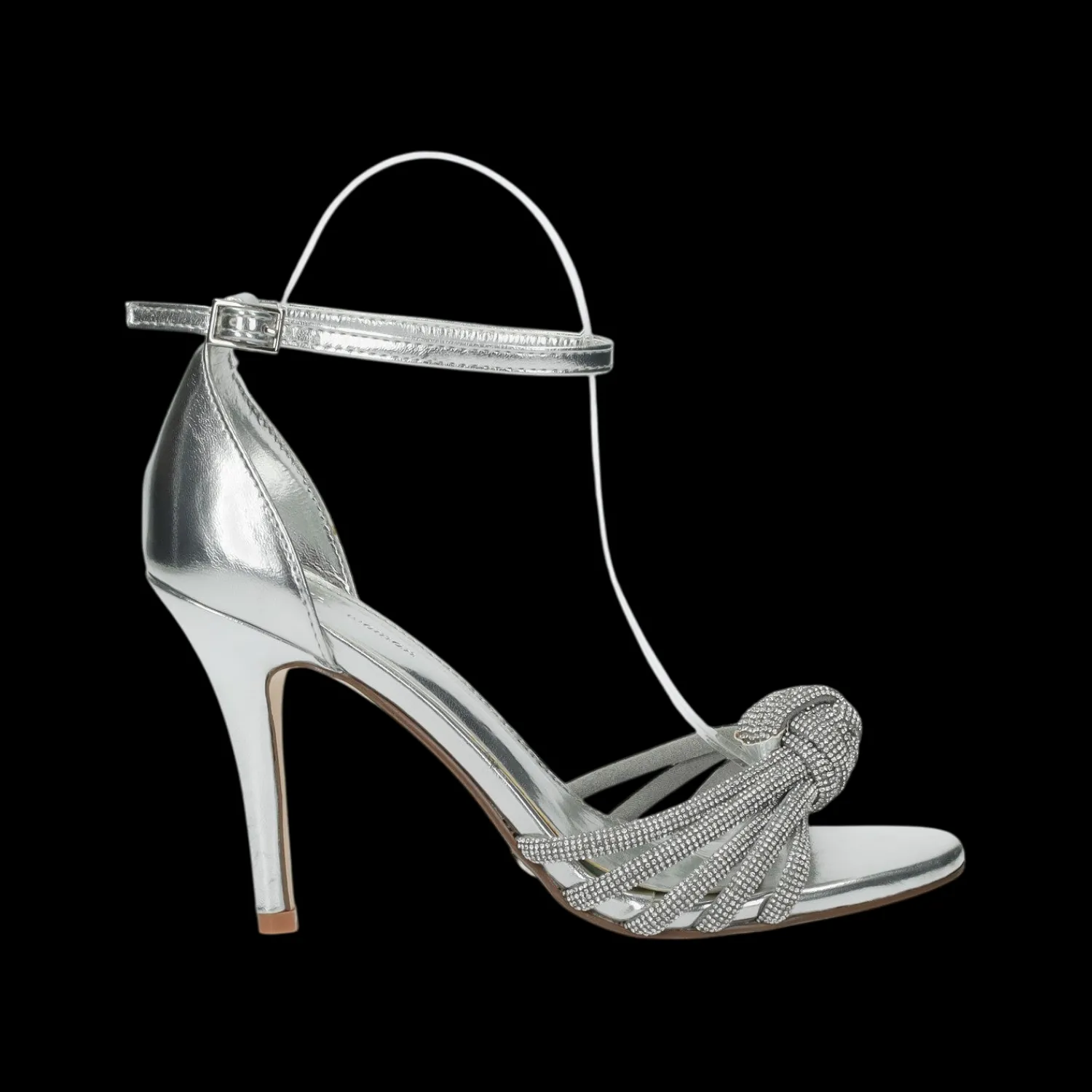 Tata Italia Sandali con nodo in strass. Tacco alto 10cm Argento Outlet