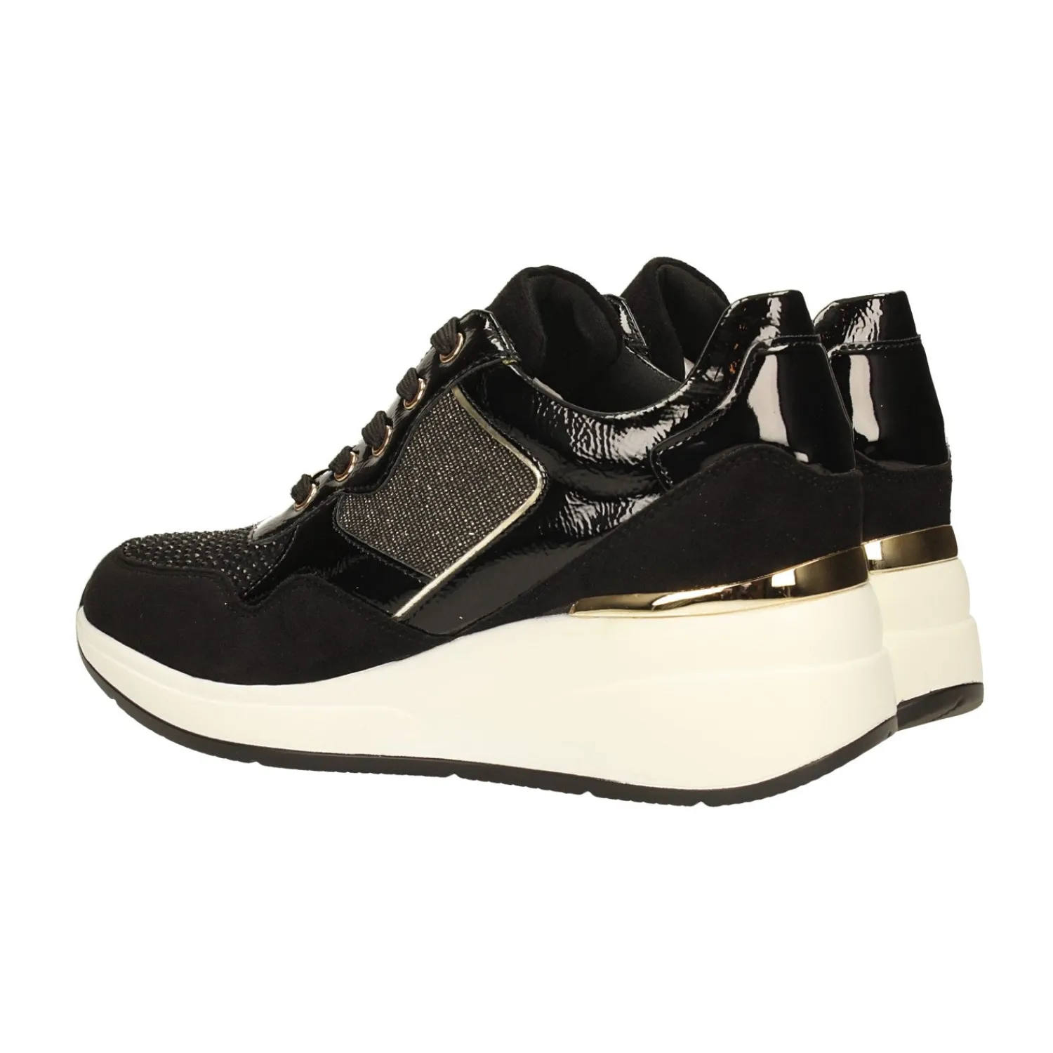 Tata Italia Sneakers con dettagli dorati e strass Nero