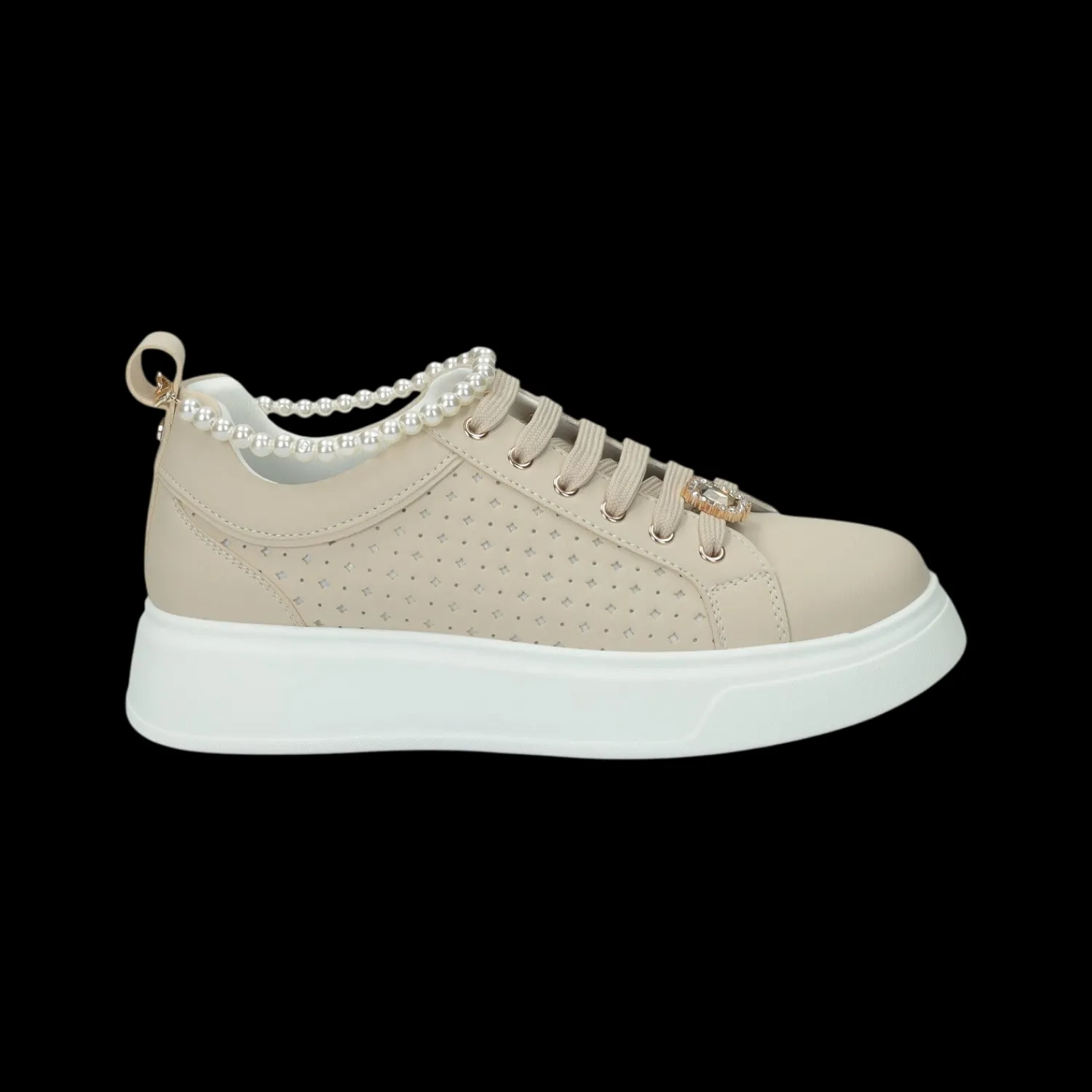 Tata Italia Sneakers platform con catena di perle.Tacco alto 4 cm Online