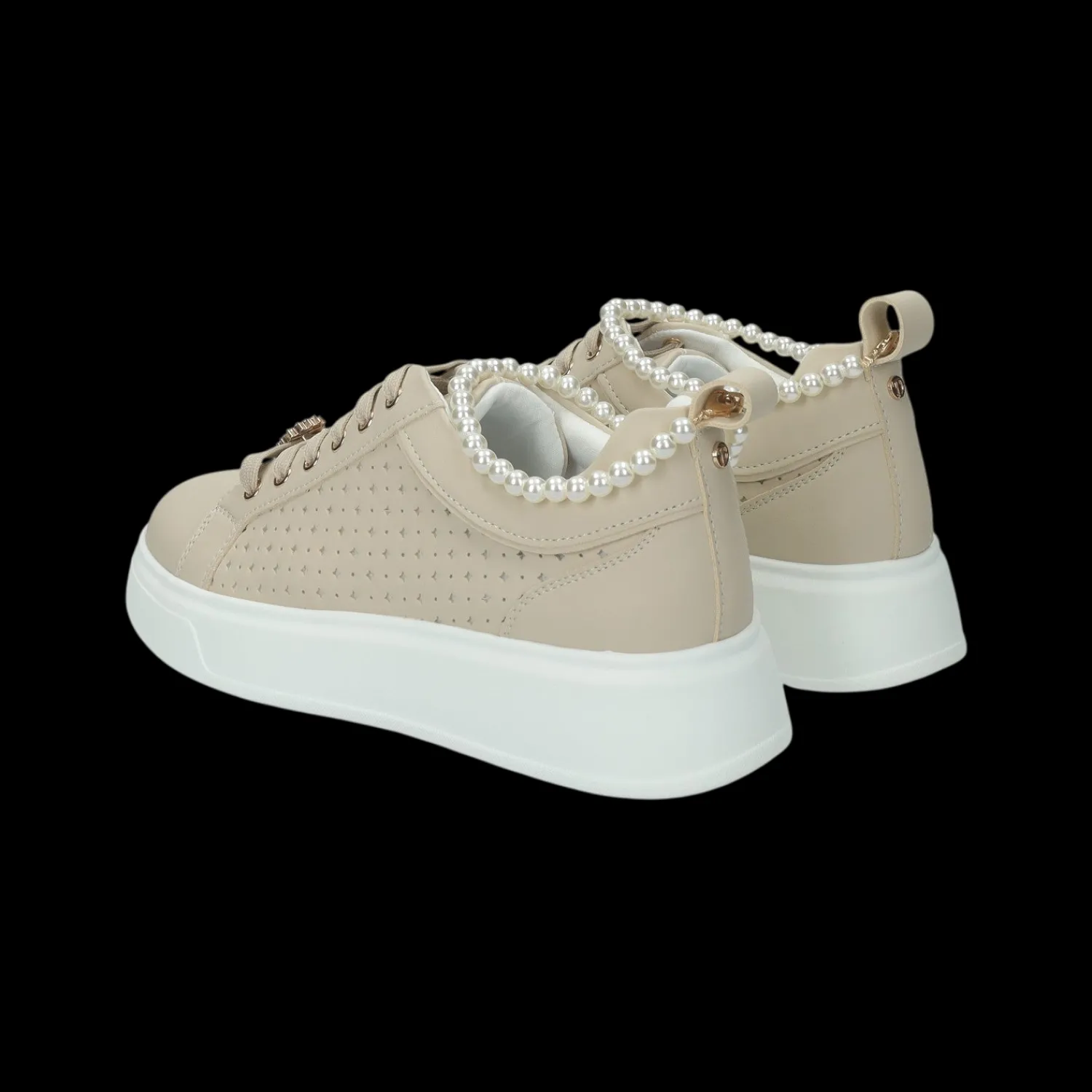 Tata Italia Sneakers platform con catena di perle.Tacco alto 4 cm Online