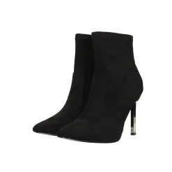 Tata Italia Stivaletti a punta scamosciati con tacco cromato alto 9cm Nero Outlet