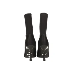 Tata Italia Stivaletti alla caviglia in tessuto con decorazione in pietre luccicanti. Tacco alto 9.5cm Nero Clearance