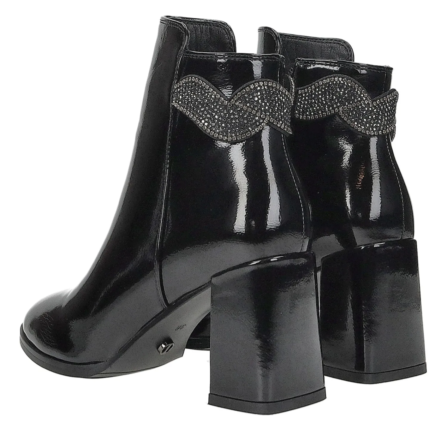 Tata Italia Stivaletti con inserti in strass.Tacco alto 7.5cm Nero Outlet