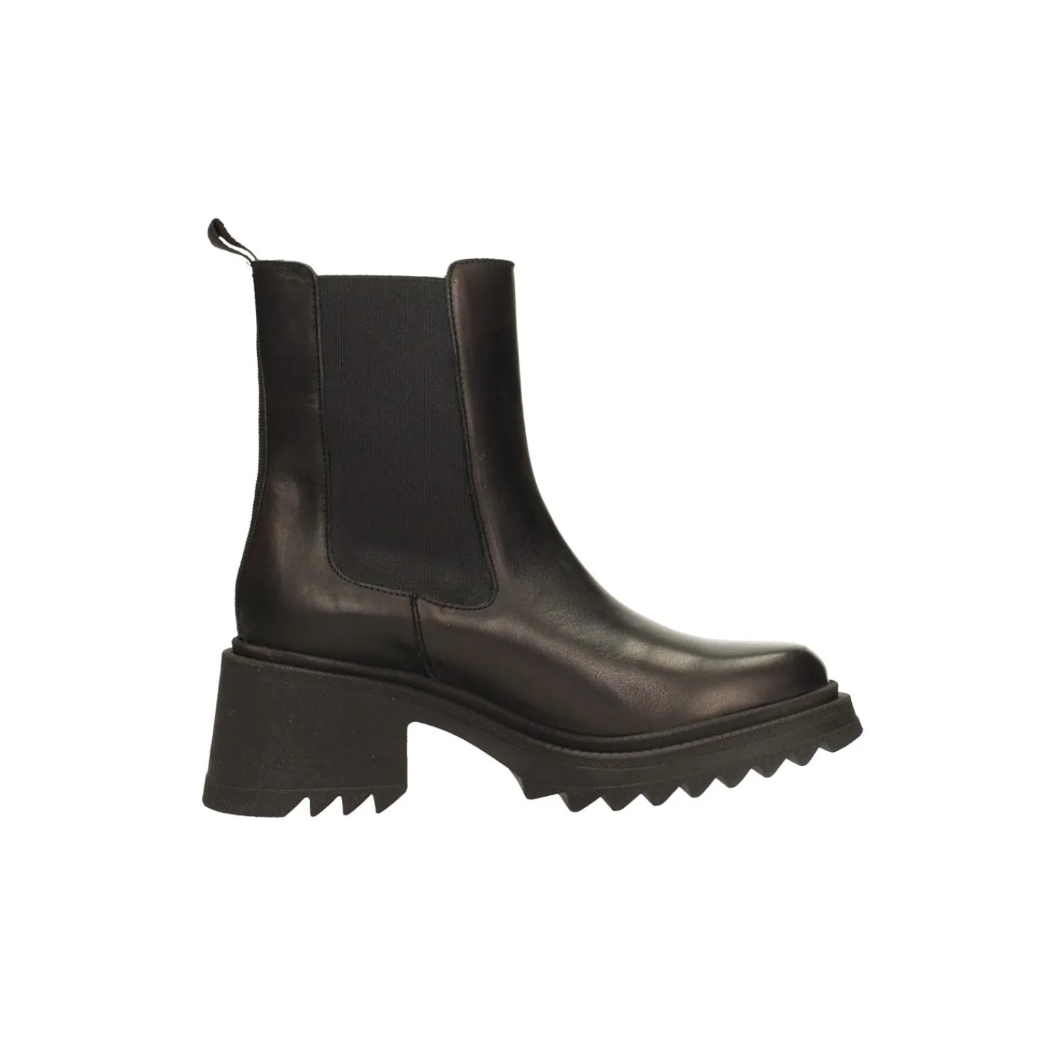 Tata Italia Stivaletti in vera pelle con punta squadrata. Tacco alto 6cm Nero Best