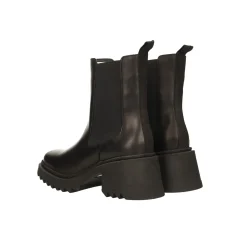 Tata Italia Stivaletti in vera pelle con punta squadrata. Tacco alto 6cm Nero Best