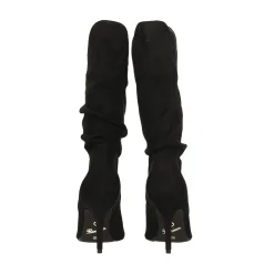 Tata Italia Stivali morbidi in microfibra. Tacco a spillo alto 9cm Nero Outlet