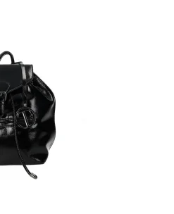 Tata Italia Zaino con patta di chiusura in vernice Nero Best